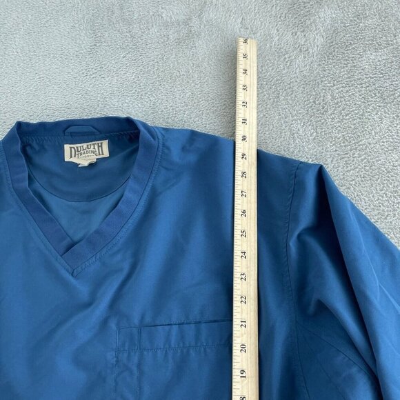 Duluth Trading Co 2XL/Tall Mens V-Neck Blue Polyester Scrub Top 5760 - Picture 5 of 7